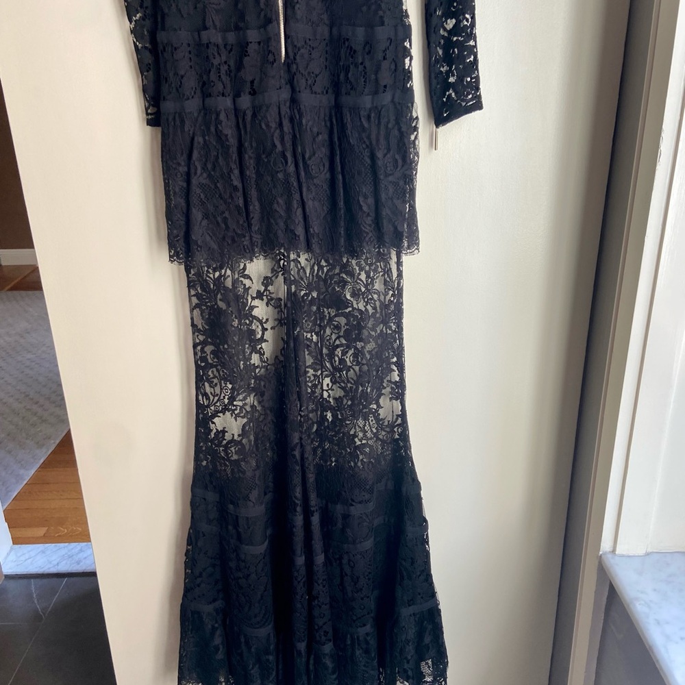 Elie Saab Black Long Sleeve Lace Gown - Picture 8 of 10